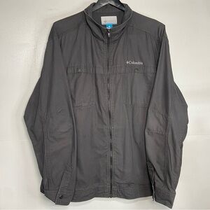 Columbia Lightweight Jacket Mens XXL Cotton Long Sleeve Zip Up Snap Pockets Gray